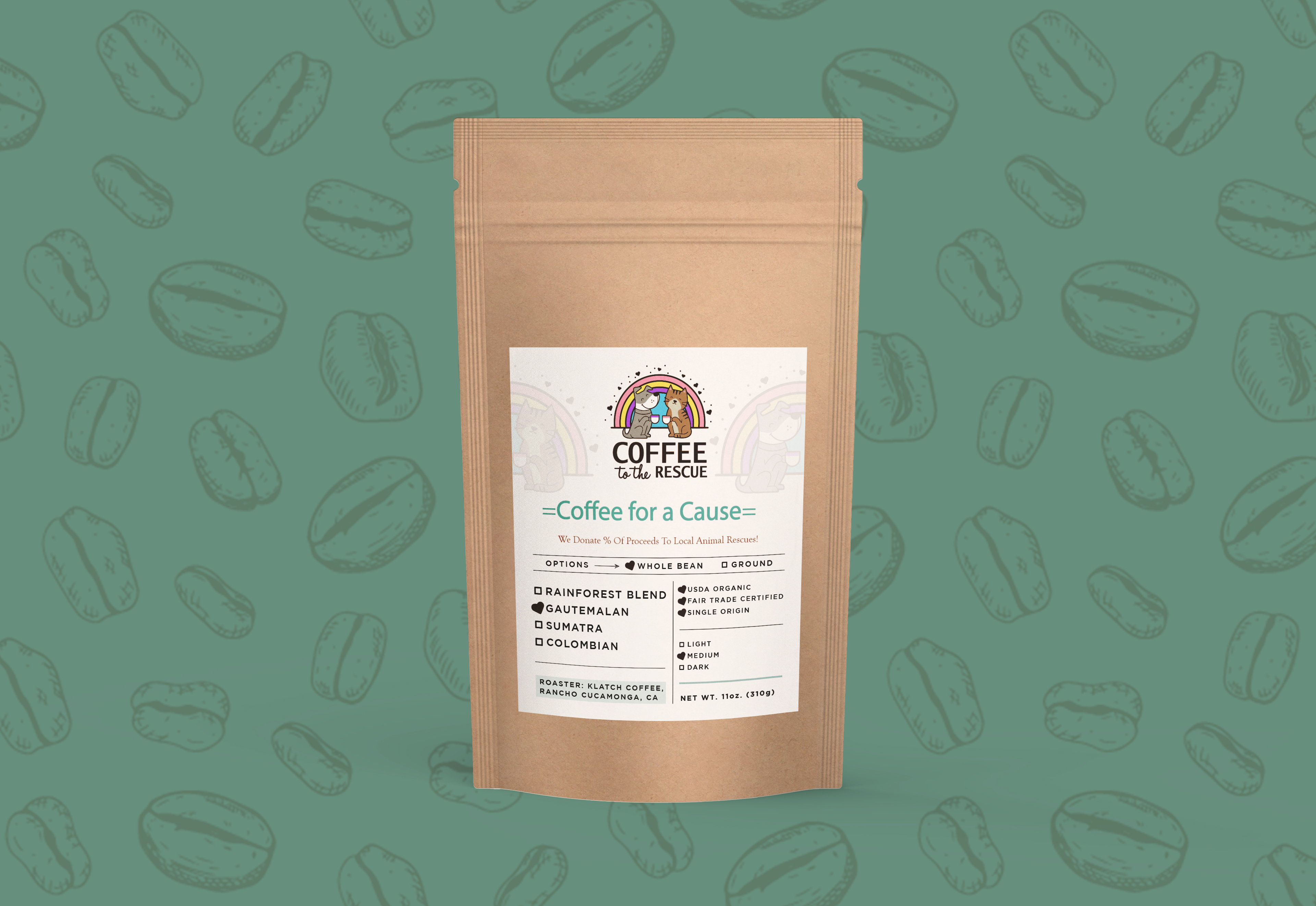 Guatemalan - Whole Bean Coffee - 11 oz